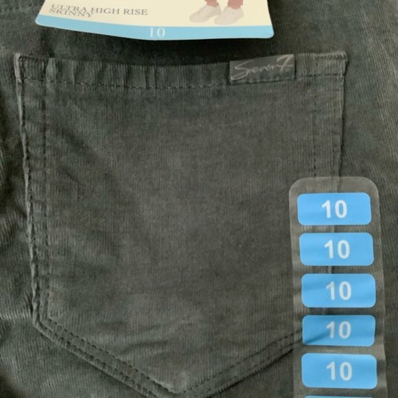 Seven7 Corduroy Pants Grey Ultra High Rise Skinny 10 - Picture 7 of 8